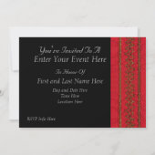 Uitnodiging Rood en Zwart Feestje (Achterkant)