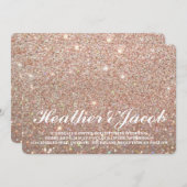 Uitnodiging - Roos Gold Glit Fab Wedding (Voorkant / Achterkant)