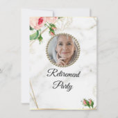 Uitnodiging Rosy Marble Luxury Retirement Party (Achterkant)