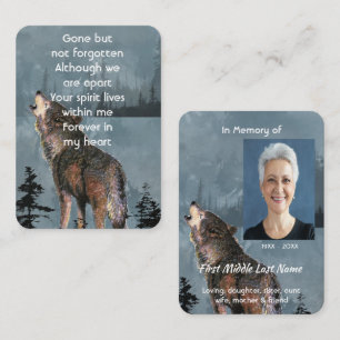 Uitnodiging rouwdienst Aquarel Huilende Wolf