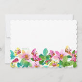 Uitnodiging Roze Bloemenborder (Achterkant)