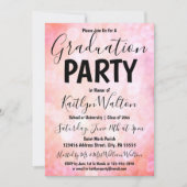 Uitnodiging roze Bokeh Graduation Party (Voorkant)