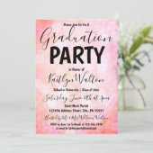 Uitnodiging roze Bokeh Graduation Party (Staand voorkant)