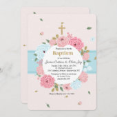 Uitnodiging Roze en Blauwe Bloesems (Voorkant / Achterkant)