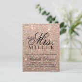 Uitnodiging - Roze Gouden Glitter Fab toekomstige  (Staand voorkant)
