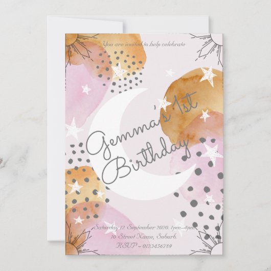 Uitnodiging Roze Maan (Voorkant)