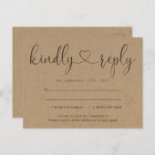 Uitnodiging RSVP-Briefkaart - Verbindend hart (Voorkant / Achterkant)