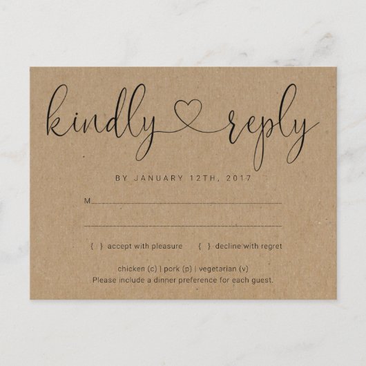 Uitnodiging RSVP-Briefkaart - Verbindend hart (Voorkant)