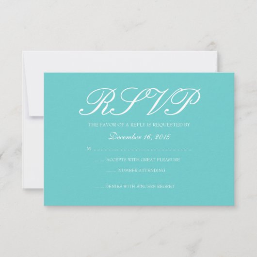 Uitnodiging RSVP-kaart-RSVP-turq (Voorkant)