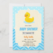 Uitnodiging rubber eend jongens douchefeest (Voorkant)