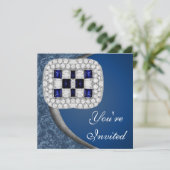 Uitnodiging Sapphire Diamonds (Staand voorkant)