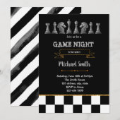 Uitnodiging schaakspel avond feest (Voorkant / Achterkant)