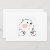 Uitnodiging Schattig Blushing Beer (Voorkant / Achterkant)