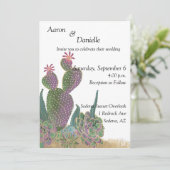 Uitnodiging Sedona Cactus Bloem (Staand voorkant)