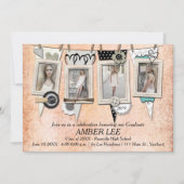 Uitnodiging Shabby Chic Photo Graduparty (Voorkant)