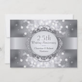 Uitnodiging Silver Bokeh 25e jubileumfeest (Voorkant)