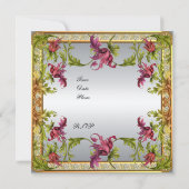 Uitnodiging Silver Victoriaans Floral Lijst (Achterkant)