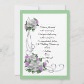 Uitnodiging sjabloon elegante witte rozen (Achterkant)