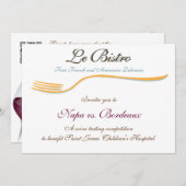 Uitnodiging Sjabloon Fine Dining French (Voorkant / Achterkant)