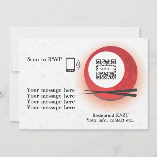 Uitnodiging Sjabloon Japans restaurant (Achterkant)