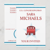 Uitnodiging Sjabloon Republikeinse olifant (Voorkant / Achterkant)