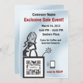 Uitnodiging Sjabloon Winkelmeisje (Voorkant / Achterkant)