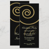 Uitnodiging slim met zwijn in goud (Voorkant / Achterkant)