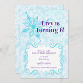 Uitnodiging sneeuwvlok; Winter Wonderland Party (Voorkant / Achterkant)