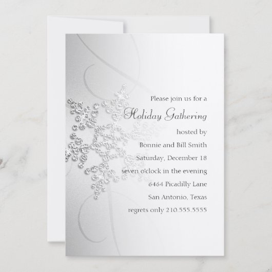 Uitnodiging Snowflake Holiday (Voorkant)