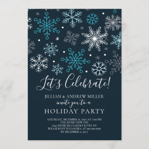 Uitnodiging Snowflakes Holiday Party