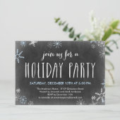 Uitnodiging Snowflakes Holiday Party (Staand voorkant)