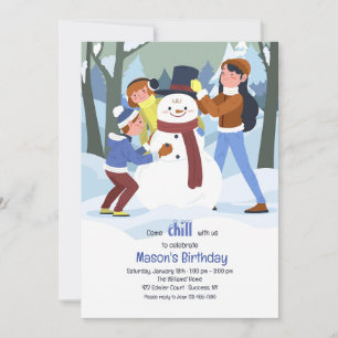 Uitnodiging Snowman Birthday