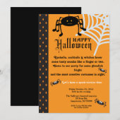 Uitnodiging Spider Halloween Party (Voorkant / Achterkant)