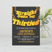 Uitnodiging 'Straight Outta my Dertigers' (Staand voorkant)