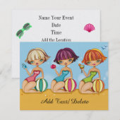 Uitnodiging strandfeest (Voorkant / Achterkant)