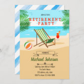 Uitnodiging strandpensioenfeest (Voorkant / Achterkant)