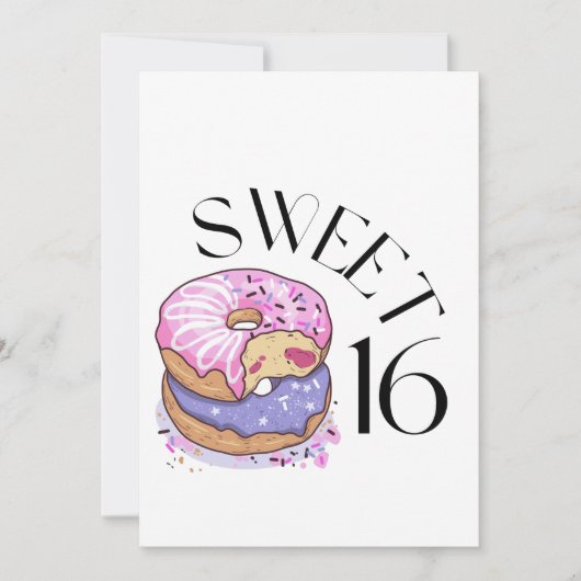 Uitnodiging Sweet 16 (Voorkant)