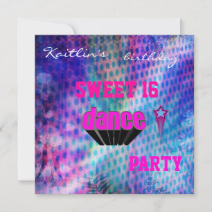 Uitnodiging Sweet 16e Verjaardag Muziek Dans Feest