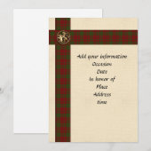 Uitnodiging template Schotse ruit mannelijk (Voorkant / Achterkant)