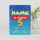 Uitnodiging template speelgoed aanpassen (Staand voorkant)