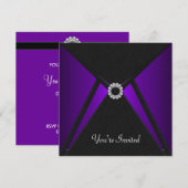 Uitnodiging template voor alle gelegenheden in zwa (Voorkant / Achterkant)