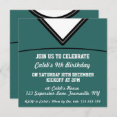 Uitnodiging template voor een voetbaltrui-feestje, (Voorkant / Achterkant)