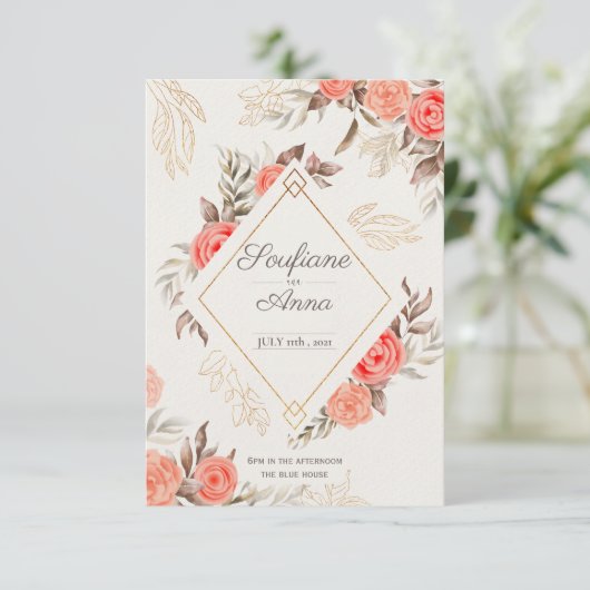 uitnodiging template voor verloving (Staand voorkant)