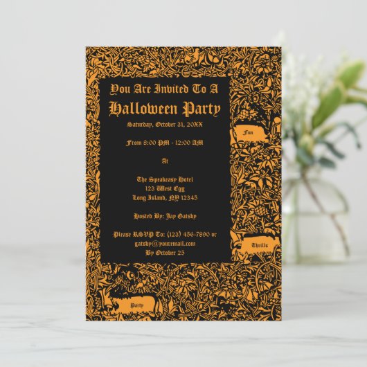 Uitnodiging template voor vleermuizen uilen Hallow (Staand voorkant)