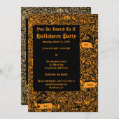 Uitnodiging template voor vleermuizen uilen Hallow (Voorkant / Achterkant)