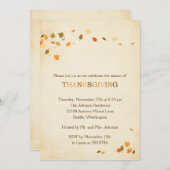 Uitnodiging Thanksgiving  Leaves (Voorkant / Achterkant)