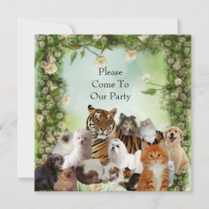 Uitnodiging Tijger Honden Katten Feest