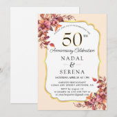 Uitnodiging tot 50e Jubileum voor bruiloft (Voorkant / Achterkant)