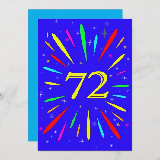 Uitnodiging tot 72e verjaardag (Voorkant / Achterkant)