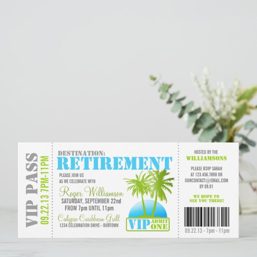 Uitnodiging tot aanhouding Pass Retirement Party (Staand voorkant)